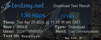 Speed Test Result