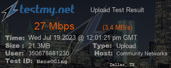 Speed Test Result