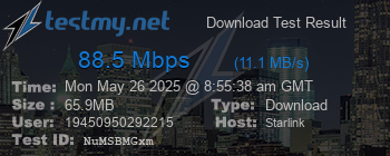 Speed Test Result