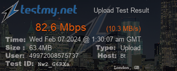 Speed Test Result