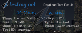 Speed Test Result