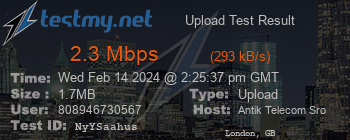 Speed Test Result