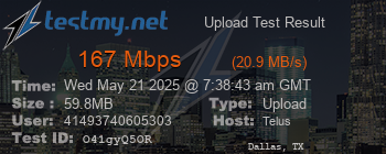 Speed Test Result