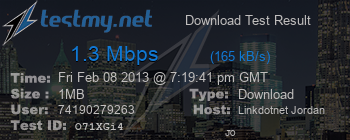 Speed Test Result