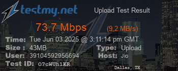 Speed Test Result