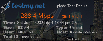 Speed Test Result