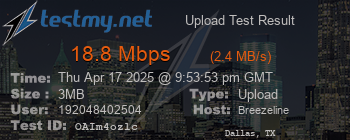 Speed Test Result