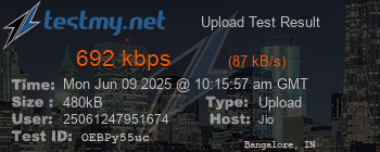 Speed Test Result