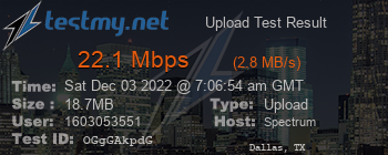 Speed Test Result