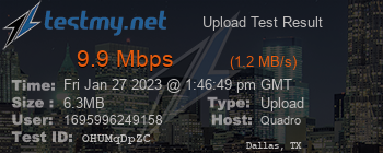 Speed Test Result