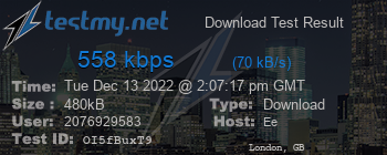 Speed Test Result