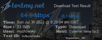 Speed Test Result