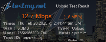 Speed Test Result