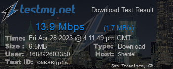 Speed Test Result