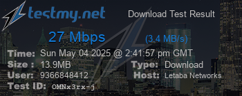 Speed Test Result