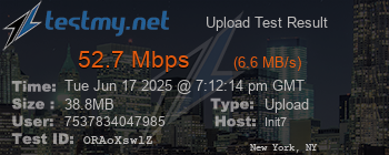 Speed Test Result