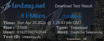 Speed Test Result