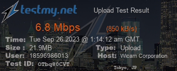 Speed Test Result