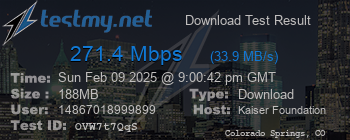 Speed Test Result