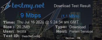Speed Test Result
