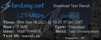Speed Test Result