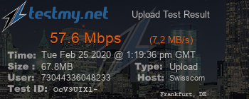 Speed Test Result