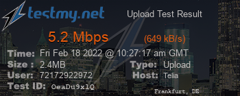 Speed Test Result