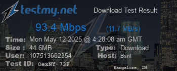 Speed Test Result