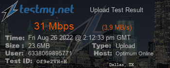 Speed Test Result