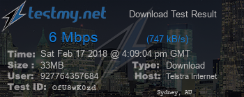 Speed Test Result