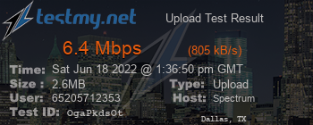 Speed Test Result