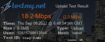 Speed Test Result