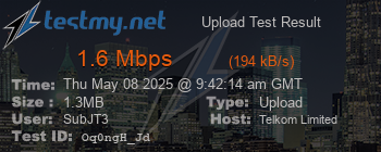 Speed Test Result