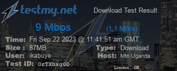 Speed Test Result