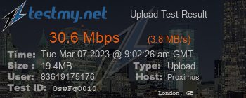 Speed Test Result