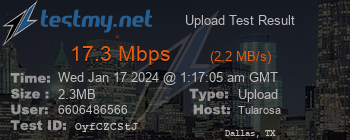 Speed Test Result