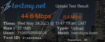 Speed Test Result