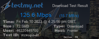 Speed Test Result