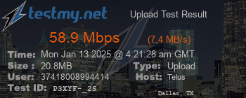 Speed Test Result