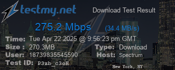 Speed Test Result