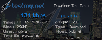 Speed Test Result