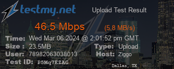 Speed Test Result