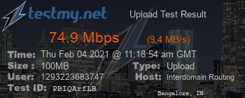 Speed Test Result