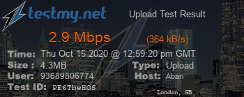 Speed Test Result