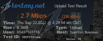 Speed Test Result