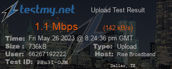 Speed Test Result