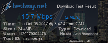 Speed Test Result