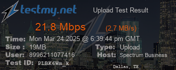 Speed Test Result