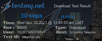 Speed Test Result