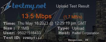 Speed Test Result